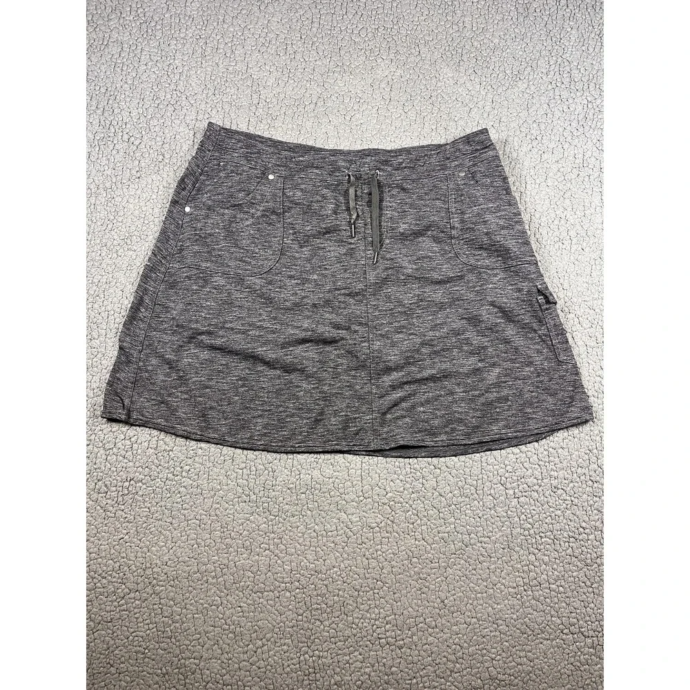 Kuhl Skort Womens XL Gray Stretch Knit Hiking‎ Pockets Drawstring Athletic